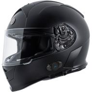 TORC Torc T14B Bluetooth Integrated Mako Full Face Helmet with Flag Graphic (Flat Black, Large)