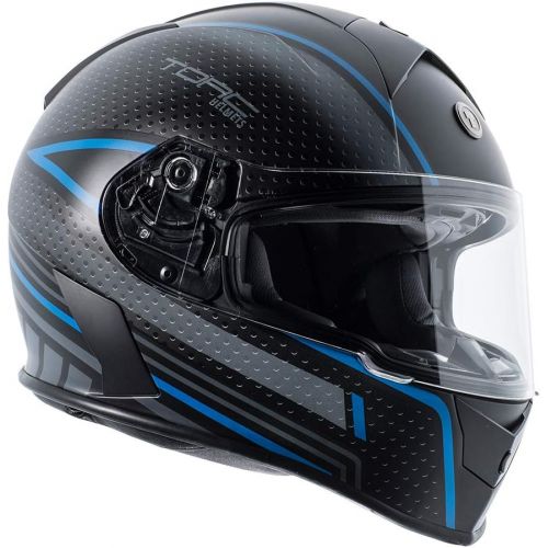  TORC Torc T14B Bluetooth Integrated Mako Full Face Helmet with Flag Graphic (Flat Black, Large)