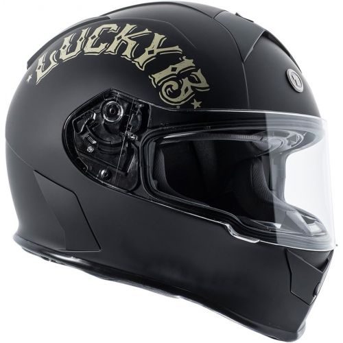  TORC Torc T14B Bluetooth Integrated Mako Full Face Helmet with Flag Graphic (Flat Black, Large)