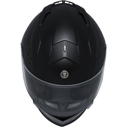  TORC Torc T14B Bluetooth Integrated Mako Full Face Helmet with Flag Graphic (Flat Black, Large)