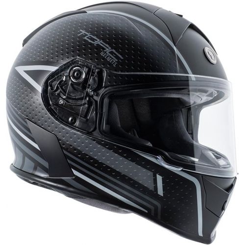  TORC Torc T14B Bluetooth Integrated Mako Full Face Helmet with Flag Graphic (Flat Black, Large)