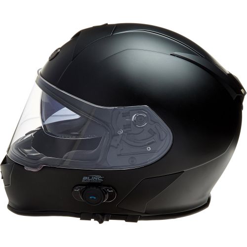  TORC Torc T14B Bluetooth Integrated Mako Full Face Helmet with Flag Graphic (Flat Black, Large)