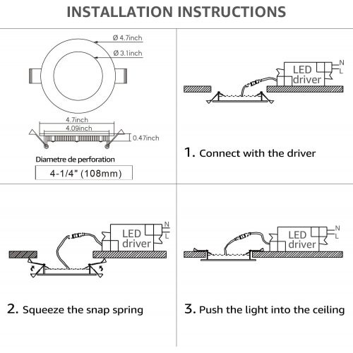  [아마존 핫딜]  [아마존핫딜]TORCHSTAR 12-Pack 4 Inch 10W Dimmable Slim LED Downlight with J-Box, 80W Eqv. Recessed Ceiling Light, 650lm, ETL & Energy Star Listed Low Profile Can-Killer Light, 3000K Warm White