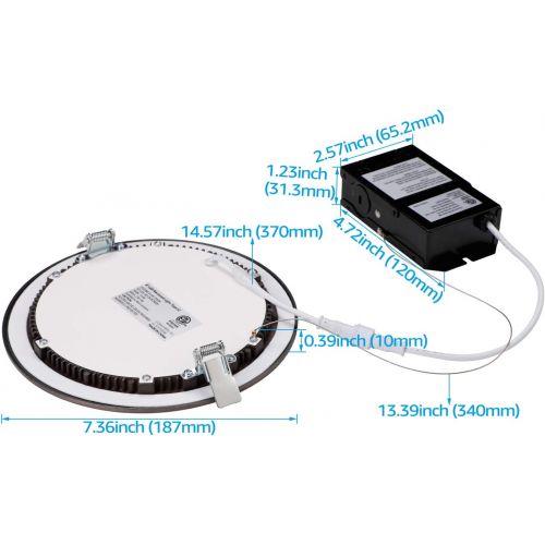  [아마존 핫딜]  [아마존핫딜]TORCHSTAR Premium 6 Inches Slim Panel Wafer Downlight with J-Box, 13.5W Dimmable Ultra-Thin LED Recessed Light, 3000K, 950lm, ETL & Energy Star, 5-Year Warranty, Oil Rubbed Bronze,