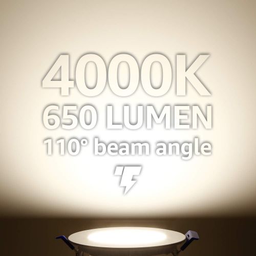  [아마존 핫딜] [아마존핫딜]TORCHSTAR 10W 4 Inch Low Profile Ultra-Thin Recessed Ceiling Light with Junction Box, 4000K Cool White LED Wafer Light, Dimmable Downlight, 650lm 80W Eqv. ETL and Energy Star Certi