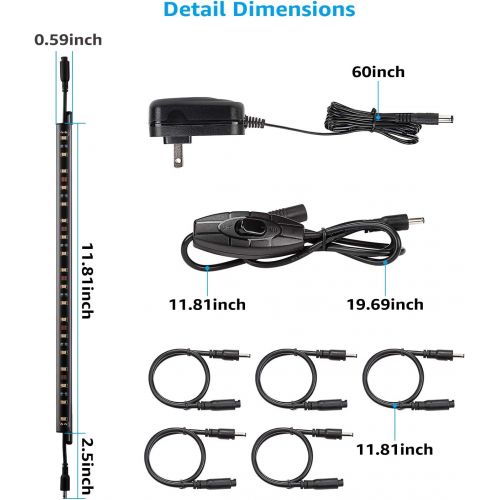  [아마존핫딜][아마존 핫딜] TORCHSTAR LED Safe Lighting Kit, (6) 12’’ Linkable Light Bars + Rocker Switch + UL Power Adapter, Under Cabinet Lighting, Gun Safe, Locker, Closet, Shelf, Showcase Lighting, 3000K