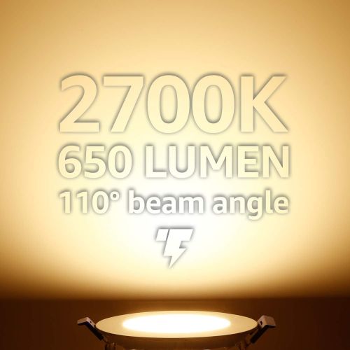  [아마존 핫딜] TORCHSTAR Basic Series 8-Pack 4 Inch 10W Dimmable Slim LED Downlight with J-Box, 80W Eqv. Recessed Ceiling Light, 650lm, ETL & Energy Star Low Profile Light, 2700K Soft White, 5 Ye