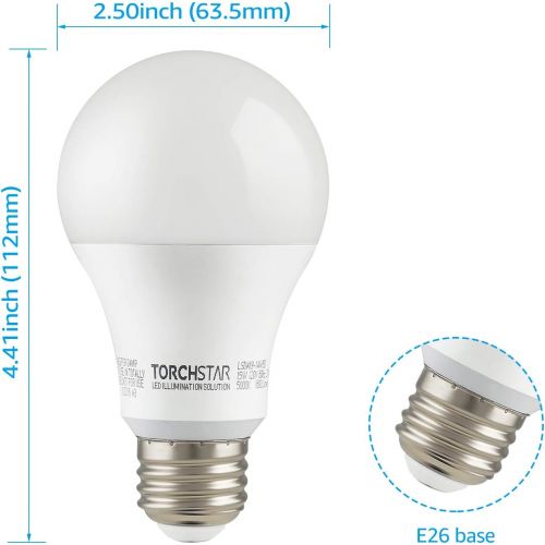  [아마존 핫딜] TORCHSTAR 15W Garage Door Opener LED Bulb, 100W Equivalent LED A19 Light Bulb, 1600lm Ultra-Bright 5000K Daylight, Non-Dimmable, E26 Base, UL-Listed, Damp Location Rated, Pack of 4