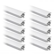 TORCHSTAR 5-PACK 1M3.3ft V-Shape Aluminum Channel for flexhard LED Strip Lights, Aluminum Profile with Oyster White Cover, End Caps, Mounting Clips, Emulational Neon Effect V01