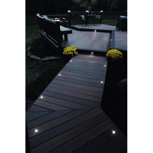  TORCHSTAR LED Recessed Deck Light Kit, IP67 Waterproof, 6000K Pure White, In Ground Lighting for Steps, Stairs, Patios, Gardens, Outdoor Landscape Lighting, Pack of 10