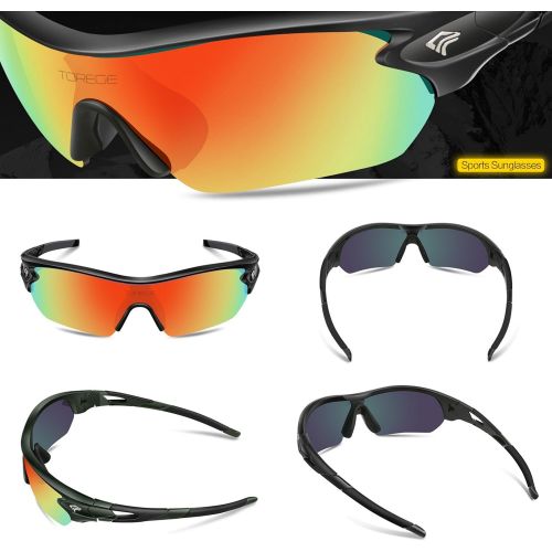  [아마존 핫딜]  [아마존핫딜]TOREGE Polarized Sports Sunglasses with 3 Interchangeable Lenes for Men Women Cycling Running Driving Fishing Golf Baseball Glasses TR002(Upgrade)