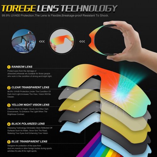  [아마존 핫딜]  [아마존핫딜]TOREGE Polarized Sports Sunglasses with 3 Interchangeable Lenes for Men Women Cycling Running Driving Fishing Golf Baseball Glasses TR002(Upgrade)