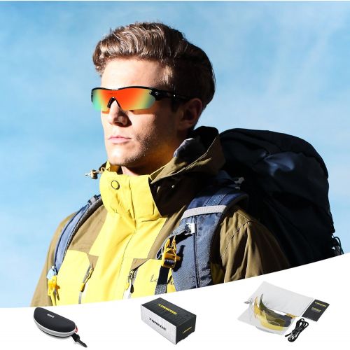  [아마존 핫딜]  [아마존핫딜]TOREGE Polarized Sports Sunglasses with 3 Interchangeable Lenes for Men Women Cycling Running Driving Fishing Golf Baseball Glasses TR002(Upgrade)