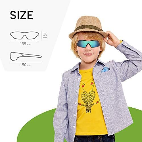  TOREGE Grilamid Tr90 Flexible Kids Sports Sunglasses Polarized Glasses for Junior Boys Girls Age 3-9 TR04