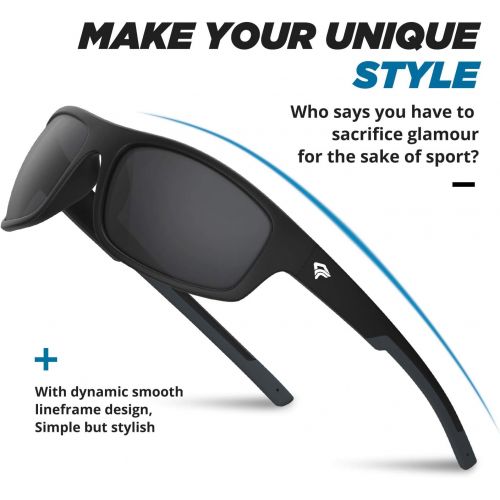  TOREGE Polarized Sports Sunglasses for Men Women Running Fishing Golf Driving Cycling Baseball TR90 Frame Glasses for Polarized UV Protection TR19 Hyperion