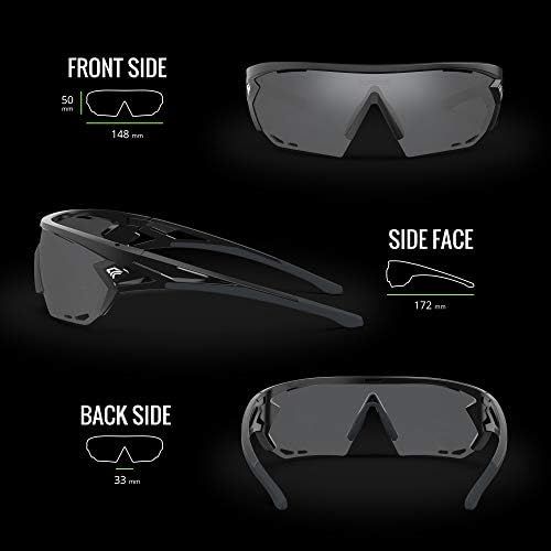  TOREGE Polarized Sports Sunglasses for Men Women - UV Protection Cycling Sunglasses for Running Fishing Cycling Driving Baseball Golf Glasses TR18 Eagle-s