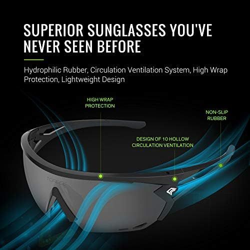  TOREGE Polarized Sports Sunglasses for Men Women - UV Protection Cycling Sunglasses for Running Fishing Cycling Driving Baseball Golf Glasses TR18 Eagle-s