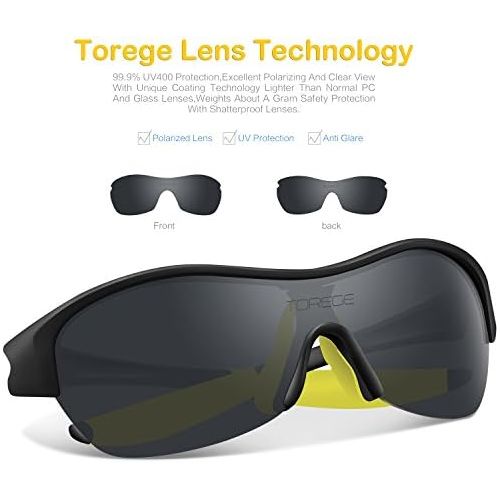  TOREGE Tr90 Flexible Kids Sports Sunglasses Polarized Glasses for Junior Boys Girls Age 3-15 Trk001