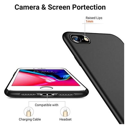  [아마존베스트]TORRAS Slim Fit iPhone 8 Case/iPhone 7 Case, Hard Plastic Full Protective Anti-Scratch Resistant Cover Case Compatible with iPhone 7 (2016)/iPhone 8 (2017), Space Black