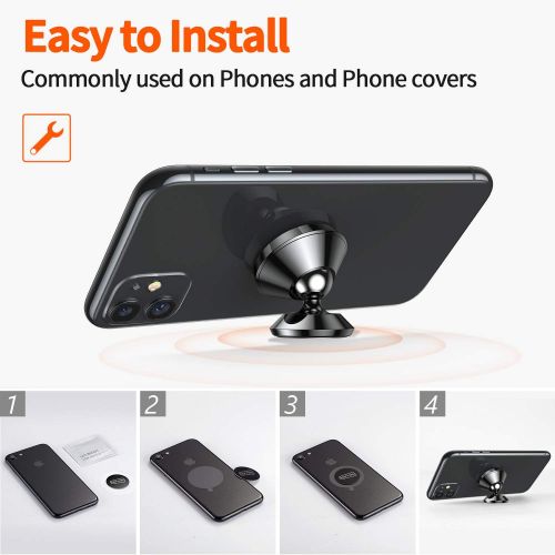  [아마존베스트]TORRAS Magnetic Car Mount, 360 Rotation Car Phone Holder for Dashboard Cell Phone Cradle Mount Compatible with Samsung Galaxy Note 9 / S9 / S9 Plus / S8 / S7, iPhone X / 8 / 7 / 6