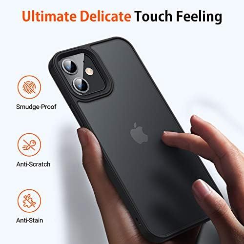  [아마존베스트]TORRAS Shockproof Compatible for iPhone 12 Case/Compatible for iPhone 12 Pro Case, [Military Grade Drop Tested] Translucent Matte Hard PC Back with Soft Silicone Edge Slim Protecti