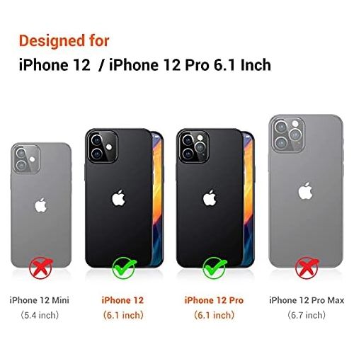  [아마존베스트]TORRAS Shockproof Compatible for iPhone 12 Case/Compatible for iPhone 12 Pro Case, [Military Grade Drop Tested] Translucent Matte Hard PC Back with Soft Silicone Edge Slim Protecti