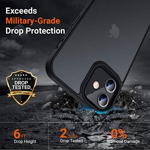  [아마존베스트]TORRAS Shockproof Compatible for iPhone 12 Case/Compatible for iPhone 12 Pro Case, [Military Grade Drop Tested] Translucent Matte Hard PC Back with Soft Silicone Edge Slim Protecti