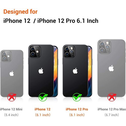  [아마존베스트]TORRAS Shockproof Compatible for iPhone 12 Case/Compatible for iPhone 12 Pro Case, [Military Grade Drop Tested] Translucent Matte Hard PC Back with Soft Silicone Edge Slim Protecti