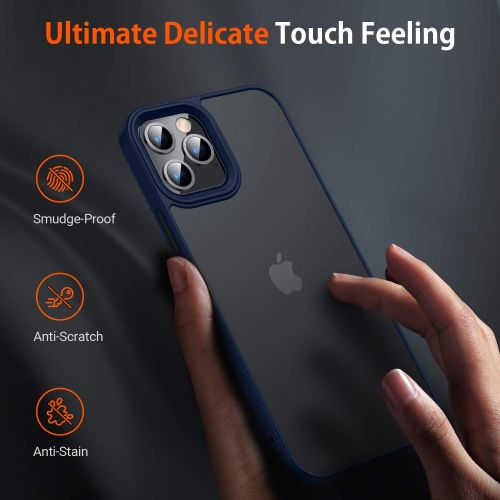  [아마존베스트]TORRAS Shockproof Compatible for iPhone 12 Pro Max Case 6.7 Inch, [Military Grade Drop Protection], Translucent Matte Case Compatible for iPhone 12 Pro Max Protective Case, [Guardi