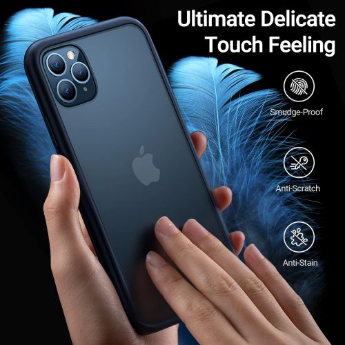  [아마존베스트]TORRAS Shockproof Compatible for iPhone 11 Pro Max Case, [Military Grade Drop Protection] [Anti-Scratches] Translucent Matte Hard PC Back with Soft Edges, Non-Slip for iPhone 11 Pr