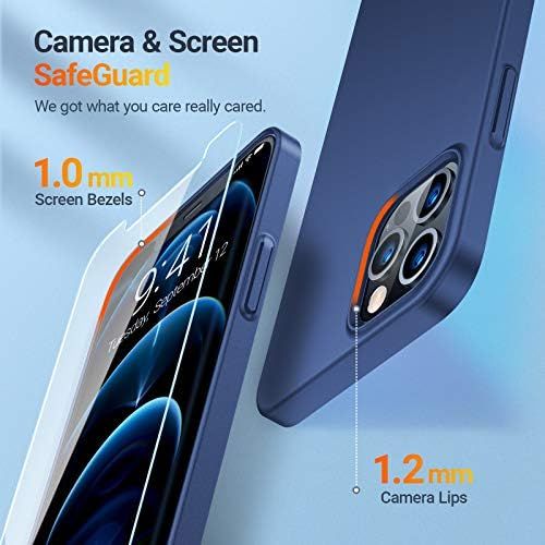  [아마존베스트]TORRAS Extremely thin for iPhone 12 Pro Max case thin (like without case) matte hard case with 2 pieces protective glass ultra thin slim scratch resistant mobile phone case iPhone