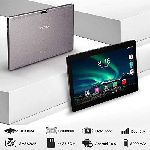  [아마존베스트]Android Tablet 10.0, Toscido X109 Tablets 10 Inch, 4 GB/RAM, 64 GB/ROM Tablet PC, 5000 mAh Battery, Dual SIM, WiFi Support, Bluetooth Keyboard, Mouse, X109 Tablet Cover and More In