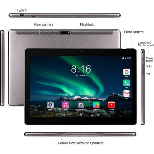  [아마존베스트]Android Tablet 10.0, Toscido X109 Tablets 10 Inch, 4 GB/RAM, 64 GB/ROM Tablet PC, 5000 mAh Battery, Dual SIM, WiFi Support, Bluetooth Keyboard, Mouse, X109 Tablet Cover and More In