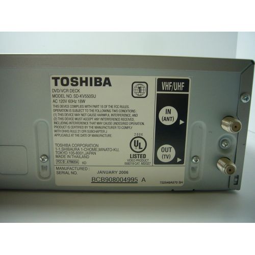  Toshiba TOSHIBA SD-KV550 SU DVD Player with DVDVCR tuner