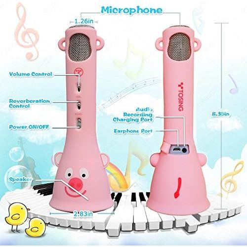  [아마존베스트]TOSING Wireless Karaoke Microphone for Kids, Top Birthday Gifts for Girls 2019, Best Present Toys for Kids Girls 4 5 6 7 8 9 Years Old, for 10 11 12 Yrs Teenager, Bluetooth Karaoke