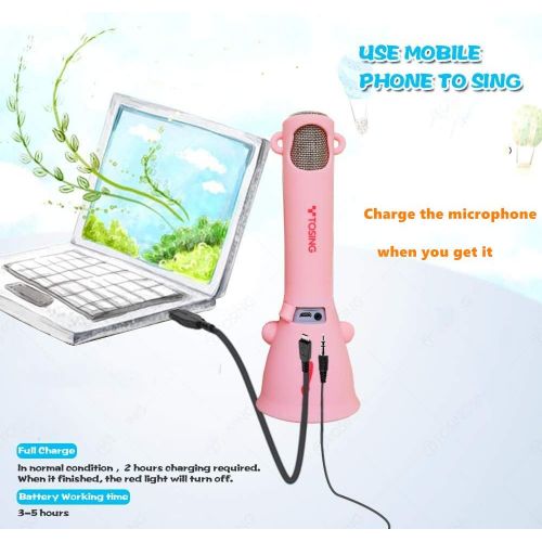  [아마존베스트]TOSING Wireless Karaoke Microphone for Kids, Top Birthday Gifts for Girls 2019, Best Present Toys for Kids Girls 4 5 6 7 8 9 Years Old, for 10 11 12 Yrs Teenager, Bluetooth Karaoke