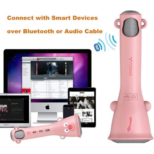  [아마존베스트]TOSING Kids Karaoke Microphone, Best Birthday Gifts for Girls 2019, Wireless Bluetooth Handheld Kareoke Machine for Singing Party, Creative Giftable Toys for 4 5 6 7 8 9 10th Years