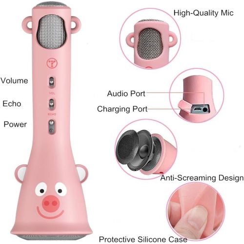  [아마존베스트]TOSING Kids Karaoke Microphone, Best Birthday Gifts for Girls 2019, Wireless Bluetooth Handheld Kareoke Machine for Singing Party, Creative Giftable Toys for 4 5 6 7 8 9 10th Years