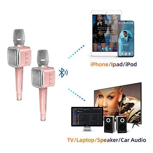  [아마존베스트]TOSING G1 Wireless Bluetooth Karaoke Microphone, 10W Microphone Speaker with 58mm Diameter and Fence Air Inlets/Outputs, 4 in 1 Karaoke Device for Android/PC and All Smartphones (R