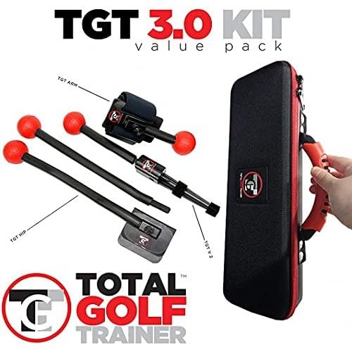  Total Golf Trainer 3.0 Kit - Golf Training Aids - Golf Swing Trainer - Teaches and Corrects Golf Swing, Posture and Hip Rotation, Wrist, Elbow and Arm Position