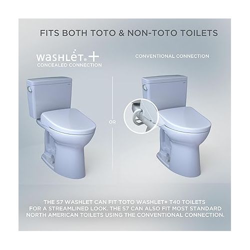  TOTO SW4736AT40#01 WASHLET+ Electronic Bidet Toilet Seat, Elongated, Cotton White