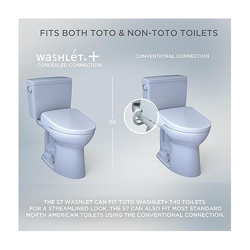  TOTO SW4734AT40#01 WASHLET+ Electronic Bidet Toilet Seat, Elongated, Cotton White