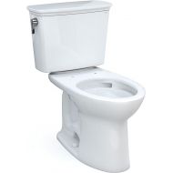 TOTO Drake Transitional Two-Piece Elongated 1.28 GPF Universal Height TORNADO FLUSH Toilet with CEFIONTECT, Cotton White - CST786CEFG#01