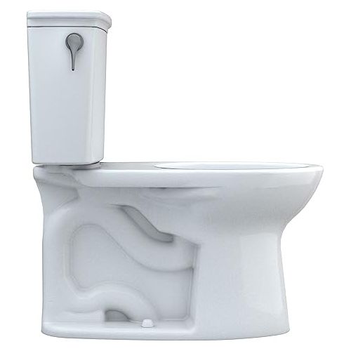  TOTO Drake Transitional Two-Piece Elongated 1.28 GPF Universal Height TORNADO FLUSH Toilet with CEFIONTECT, Cotton White - CST786CEFG#01