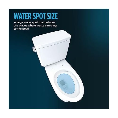  TOTO Drake Two-Piece Round 1.28 GPF Universal Height TORNADO FLUSH Toilet with CEFIONTECT, Cotton White - CST775CEFG#01