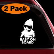 [아마존베스트]TOTOMO Baby on Board Sticker - (Set of 2) Funny Safety Caution Decal Sign with Carlos from The Hangover for Car Windows and Bumpers ALI-019