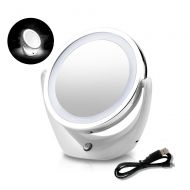 TOUCHBeauty Led Makeup Double-sided Desktop Mirror with 360-degree Rotation 1x & 5x...