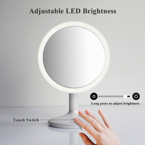  TOUCHBeauty Led Makeup Double-sided Desktop Mirror with 360-degree Rotation 1x & 5x...