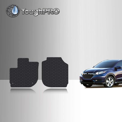  TOUGHPRO Floor Mat Accessories Set (Front Row + 2nd Row) Compatible with Honda HR-V - All Weather - Heavy Duty - (Made in USA) - Black Rubber - 2016, 2017, 2018, 2019, 2020