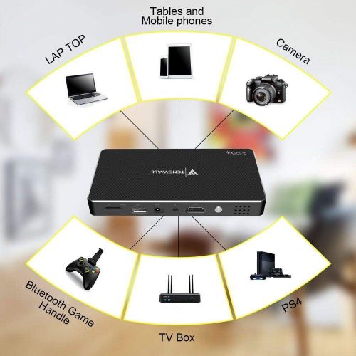  TOUMEI C800S Mini DLP Smart Projector,Portable HD Android 7.1 Video Projectors Home Theater Support HDMI,USB,TF Card,WiFi,AV for iPhone,iPad,Mobile Phone,Laptop,MacBook,PC